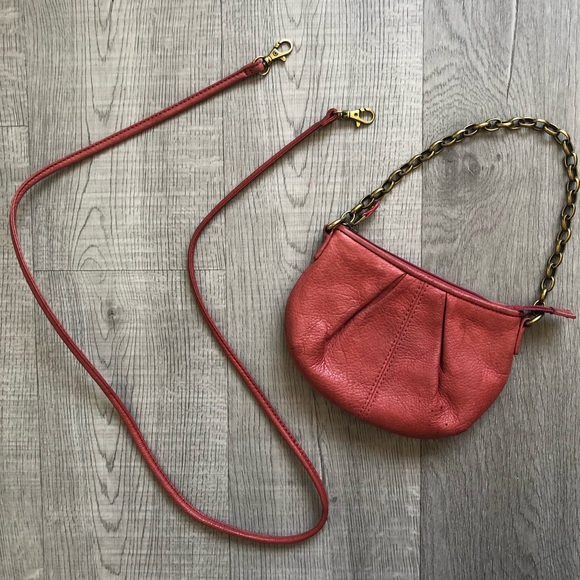 ❌SOLD❌Fossil Small Bag Red Pebbled Leather - Picture 5 of 8